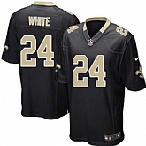 Nike Men & Women & Youth Saints #24 White Black Team Color Game Jersey,baseball caps,new era cap wholesale,wholesale hats